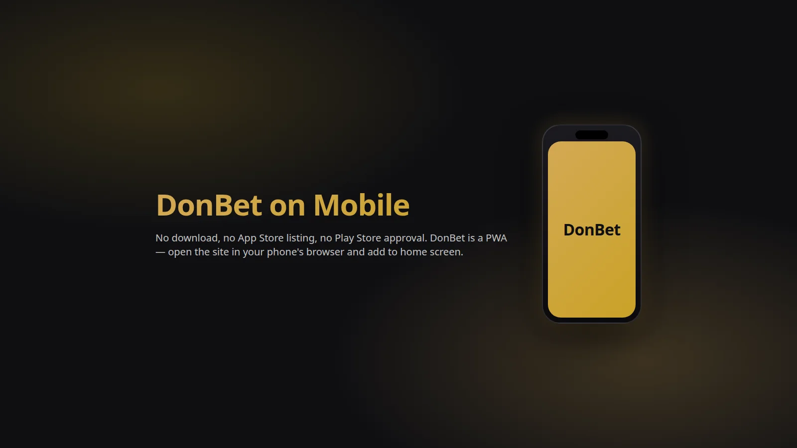 DonBet Casino mobile app — iOS PWA and Android APK