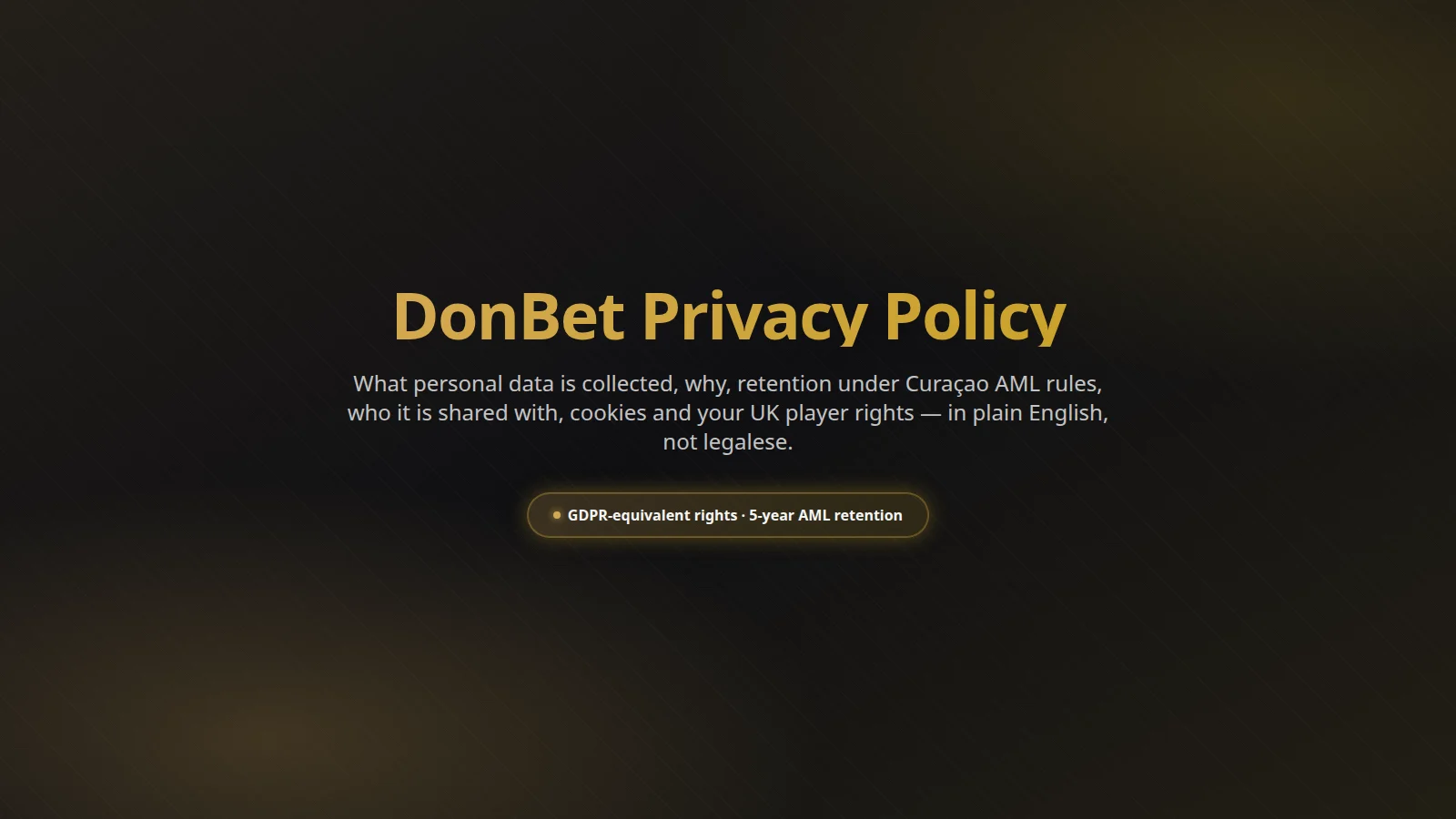 DonBet Casino privacy policy overview