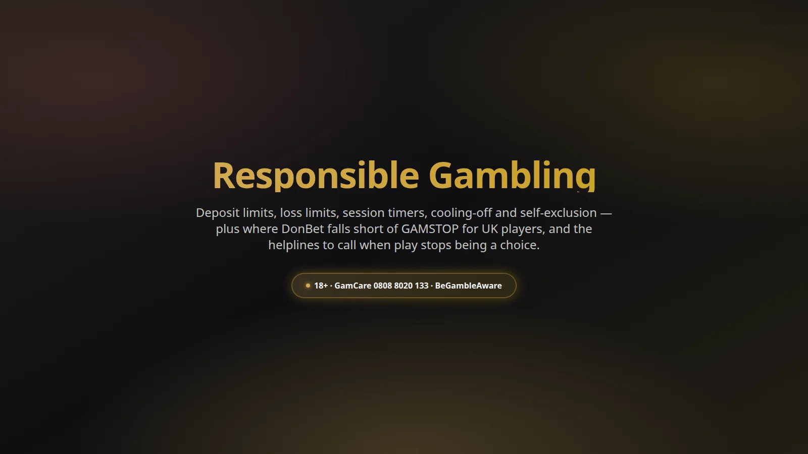 DonBet Casino responsible gambling tools overview