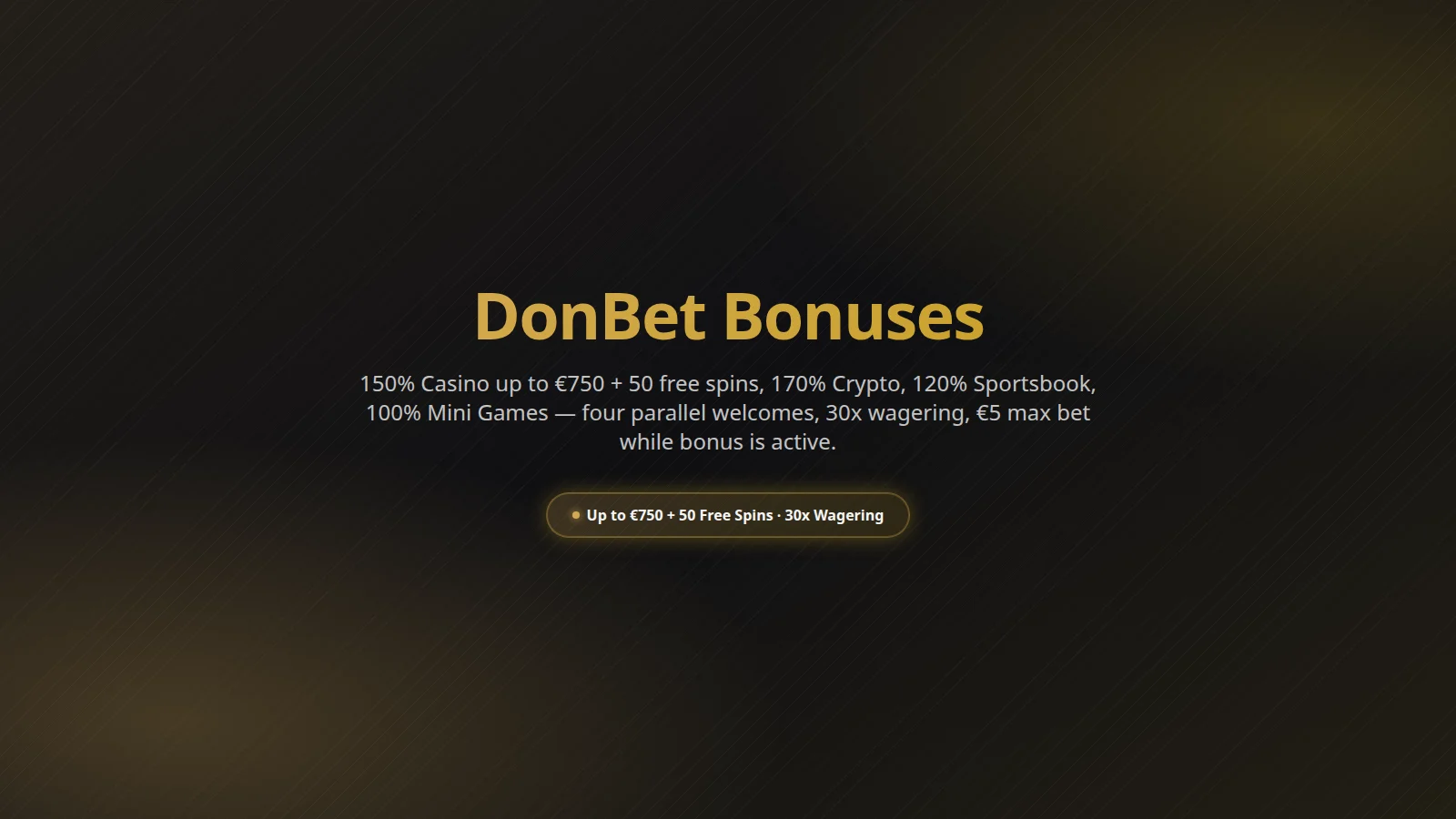 DonBet Casino bonuses overview